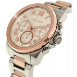 Michael Kors Brecken Chronograph White Dial Two Tone Steel Strap Watch For Women - MK6368 Authentic Buy Shop Now