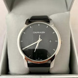 Calvin Klein City Quartz Black Dial Black Leather Strap Watch for Men - K2G2G1C1 Authentic Buy Shop Now