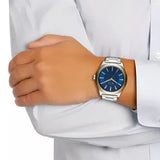 Armani Exchange Nico Quartz Blue Dial Two Tone Steel Strap Watch For Men - AX2332 Authentic Buy Shop Now