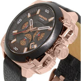 Diesel BAMF Chronograph Black Dial Black Leather Strap Watch For Men - DZ7346 Authentic Buy Shop Now