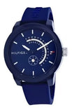 Tommy Hilfiger Denim Quartz Blue Dial Blue Rubber Strap Watch for Men - 1791482 Authentic Buy Shop Now