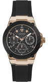 Guess Zena Chronograph Black Dial Black Rubber Strap Watch For Women - W1094L6 Authentic Buy Shop Now