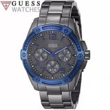 Guess Flagship Multifunction Chronograph Grey Dial Grey Steel Strap Watch for Men - W0601G1 Authentic Buy Shop Now