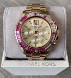 Michael Kors Everest Chronograph Gold Dial Gold Steel Strap Watch for Women - MK5871 Authentic Buy Shop Now