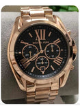 Michael Kors Bradshaw Black Dial Rose Gold Steel Strap Watch for Women - MK5854 Authentic Buy Shop Now