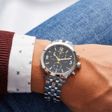 Tissot PRC 200 Chronograph Black Dial Stainless Steel Watch For Men - T0554171105700 Authentic Buy Shop Now