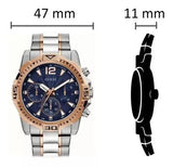 Guess Commander Chronograph Blue Dial Two Tone Steel Strap Watch for Men - GW0056G5 Authentic Buy Shop Now