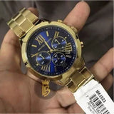 Michael Kors Bradshaw Chronograph Blue Dial Gold Steel Strap Watch For Women - MK5923 Authentic Buy Shop Now