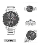 Tommy Hilfiger Hunter Grey Dial Silver Steel Strap Watch for Men - 1791608 Authentic Buy Shop Now