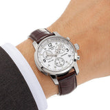 Tissot T Race PRC 200 Chronograph White Dial Brown Leather Strap Watch for Men - T17.1.516.32 Authentic Buy Shop Now