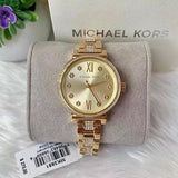 Michael Kors Sofie Quartz Gold Dial Gold Steel Strap Watch For Women - MK3881 Authentic Buy Shop Now