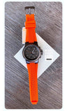 Michael Kors Dylan Chronograph Grey Dial Orange Rubber Strap Watch for Men - MK8296 Authentic Buy Shop Now