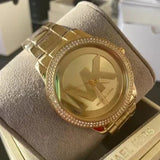 Michael Kors Tibby Three Hand Gold Dial Gold Steel Strap Watch For Women - MK6879 Authentic Buy Shop Now