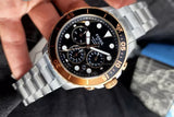 Fossil FB-03 Chronograph Black Dial Silver Steel Strap Watch for Men - FS5768 Authentic Buy Shop Now