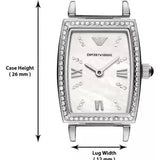 Emporio Armani Gianni T-Bar Quartz White Dial Silver Steel Strap Watch For Women - AR11405 Authentic Buy Shop Now