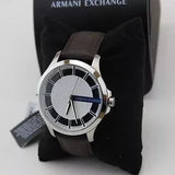 Armani Exchange Hampton Chronograph White Dial Brown Leather Strap Watch For Men - AX2187 Authentic Buy Shop Now