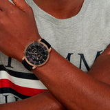 Tommy Hilfiger Luca Chronograph Black Dial Black Rubber Strap Watch For Men - 1710491 Authentic Buy Shop Now