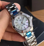 Tag Heuer Aquaracer Diamonds Mother of Pearl White Dial Silver Steel Strap Watch for Women - WBD1413.BA0741 Authentic Buy Shop Now
