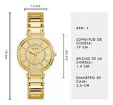Guess Montage Quartz Gold Dial Gold Steel Strap Watch For Women - GW0588L1 Authentic Buy Shop Now