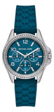 Michael Kors Mini Pilot Pave Blue Dial Blue Silicone Strap Watch for Women - MKO1004 Authentic Buy Shop Now