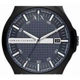 Armani Exchange Hampton Quartz Blue Dial Black Leather Strap Watch for Men - AX2411 Authentic Buy Shop Now