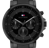 Tommy Hilfiger Tyson Chronograph Black Dial Black Steel Strap Watch For Men - 1710590 Authentic Buy Shop Now