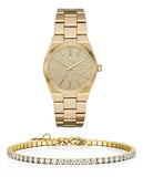 Michael Kors Channing Quartz Gold Dial Gold Steel Strap Watch For Women - MK6623 Authentic Buy Shop Now