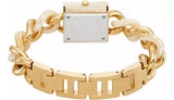 Michael Kors Chain Lock Analog Crystals Silver Dial Gold Steel Strap Watch for Women - MK4809 Authentic Buy Shop Now