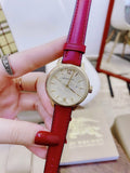 Burberry The Classic Gold Dial Red Leather Strap Watch for Women - BU10102 Authentic Buy Shop Now