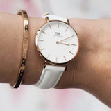 Daniel Wellington Petite Bondi White Dial White Leather Strap Watch for Women - DW00100189 Authentic Buy Shop Now