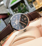 Fossil Townsman Automatic Black Dial Brown Leather Strap Watch for Men - ME3061 Authentic Buy Shop Now