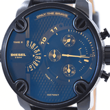 Diesel Little Daddy Blue Dial Black Leather Strap Watch For Men - DZ7257 Authentic Buy Shop Now