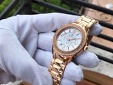 Bulova Crystal Silver Dial Rose Gold Steel Strap Watch for Women - 97N101 Authentic Buy Shop Now