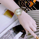 Michael Kors Lennox Three-Hand Gold Dial Gold Mesh Bracelet Watch For Women - MK7335 Authentic Buy Shop Now