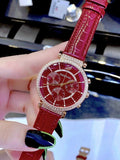 Swarovski Passage Chrono Red Dial Red Leather Strap Watch for Women - 5580345 Authentic Buy Shop Now