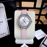 Swarovski Lovely Crystals Silver Dial Pink Leather Strap Watch for Women - 5261493 Authentic Buy Shop Now