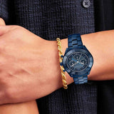 Swarovski Octea Lux Sport Chronograph Blue Dial Blue Steel Strap Watch for Women - 5610475 Authentic Buy Shop Now