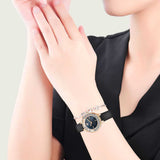 Swarovski Lovely Crystals Analog Black Dial Black Leather Strap Watch for Women - 5301877 Authentic Buy Shop Now