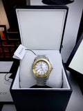 Gucci Dive Automatic 18K Gold Silver Dial Silver Steel Strap Watch for Men - YA136357 Authentic Buy Shop Now
