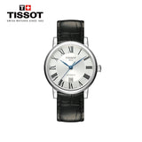 Tissot Carson Premium Automatic Lady Silver Dial Black Leather Strap Watch for Women - T122.207.16.033.00 Authentic Buy Shop Now