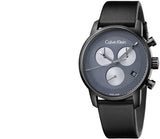 Calvin Klein City Chronograph Grey Dial Black Leather Strap Watch for Men - K2G177C3 Authentic Buy Shop Now