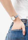 Emporio Armani Aurora Quartz Mother of Pearl White Dial Blue Leather Strap Watch For Women - AR11109 Authentic Buy Shop Now