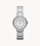 Fossil Virginia Silver Dial Silver Steel Strap Watch for Women - ES3282 Authentic Buy Shop Now