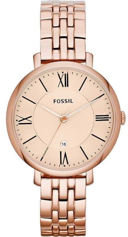 Fossil Jacqueline Rose Gold Dial Rose Gold Steel Strap Watch for Women - ES3435 Authentic Buy Shop Now