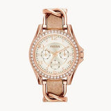 Fossil Riley White Dial Sand Leather Strap Watch for Women - ES3466 Authentic Buy Shop Now