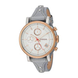 Fossil Original Boyfriend White Dial Light Blue Leather Strap Watch for Women - ES4045 Authentic Buy Shop Now