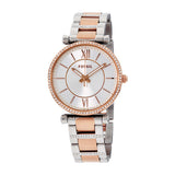 Fossil Carlie Silver Dial Two Tone Steel Strap Watch for Women - ES4342 Authentic Buy Shop Now