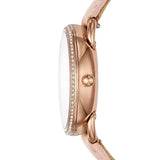 Fossil Tailor Quartz White Dial Pink Leather Strap Watch for Women - ES4393 Authentic Buy Shop Now