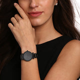 Fossil Carlie Black Dial Black Steel Strap Watch for Women - ES4488 Authentic Buy Shop Now