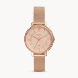 Fossil Jacqueline Quartz Rose Gold Dial Rose Gold Mesh Strap Watch for Women - ES4628 Authentic Buy Shop Now